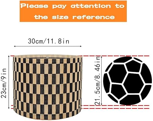 Miniatura 2 de Pantalla moderna de bambú con figura geométrica decorativa de rejilla negra, groovy única, accesorios de repuesto de lámpara E27 (11.81 pulgadas)