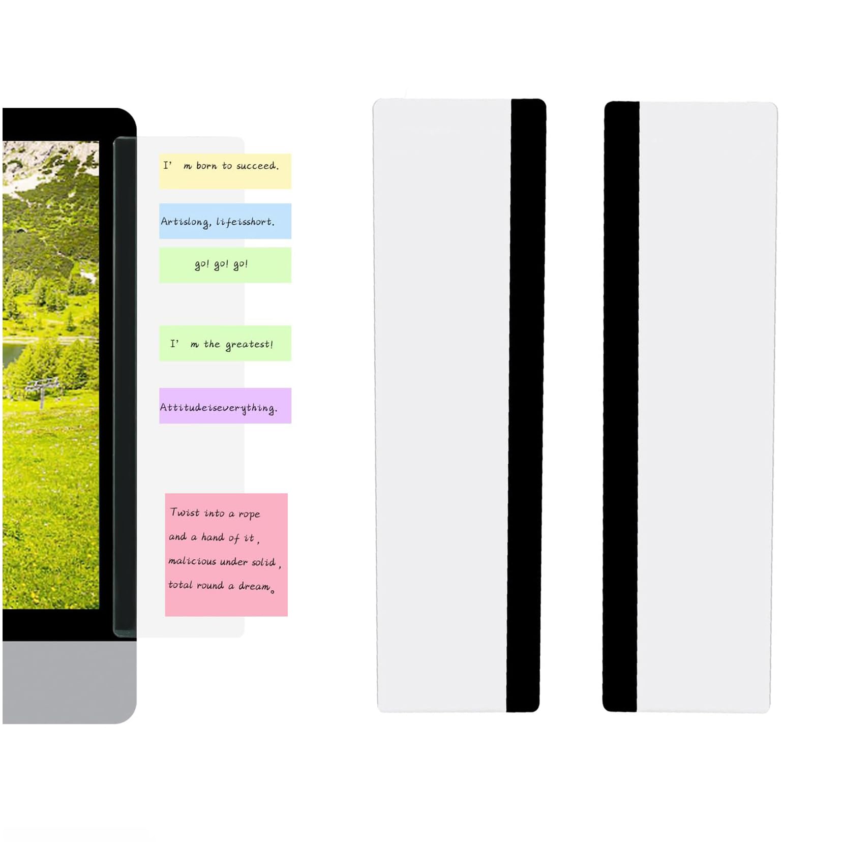 Tablero de Notas Acrílico para Monitor,2 Pcs Laterales Transparentes Autoadhesivos Soporte para Notas y Mensajes Tablero de Monitor de Panel Acrílico Multifunción de Oficina para Escritorio