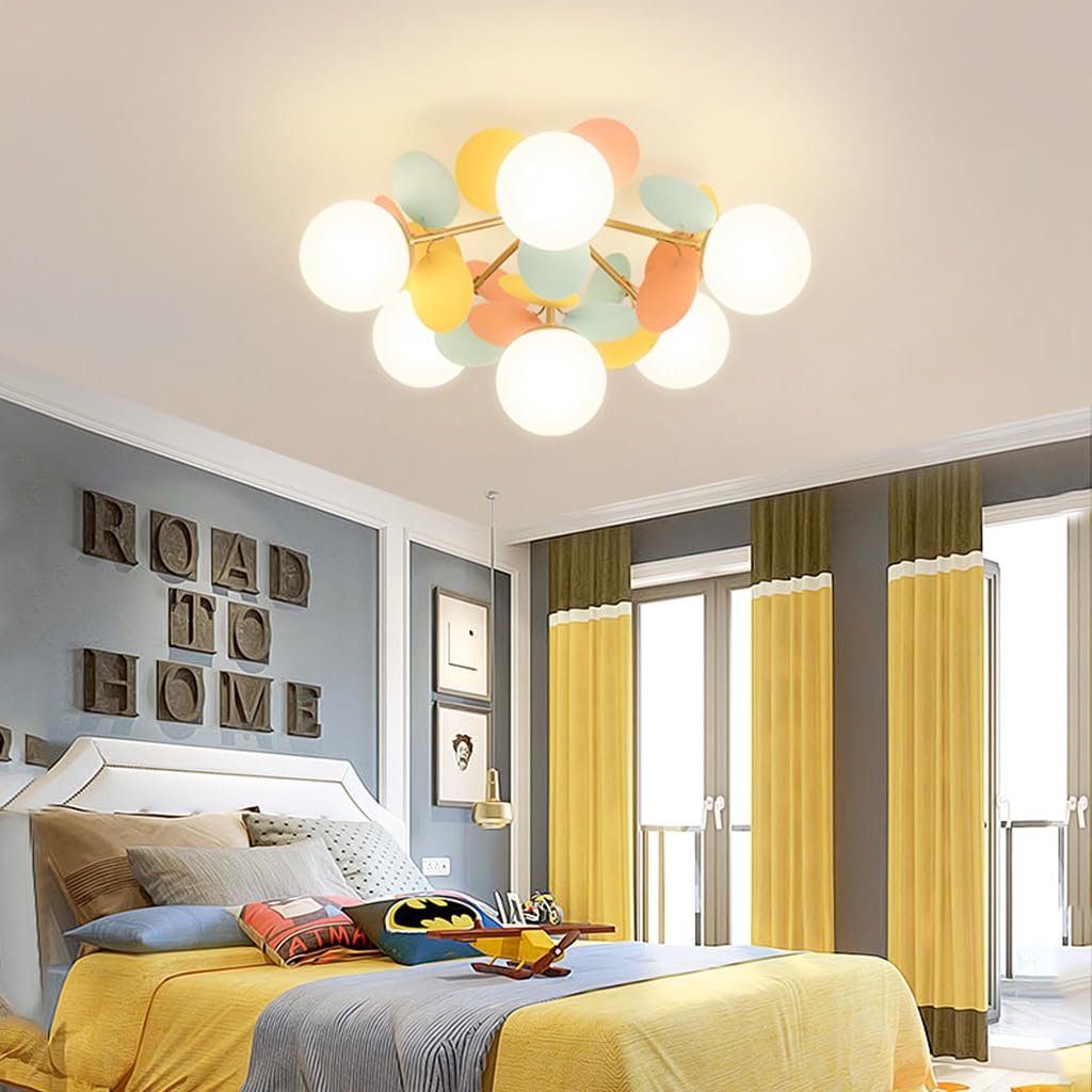 RuiRfh 8 Light G9 Glass Globe Sputnik Chandelier Matte Gold Mid Century Modern Ceiling Light Fixture Adjustable Vintage Hanging Pendant Lighting for Dining Room Kitchen Bedroom Farmhouse (Color : Col