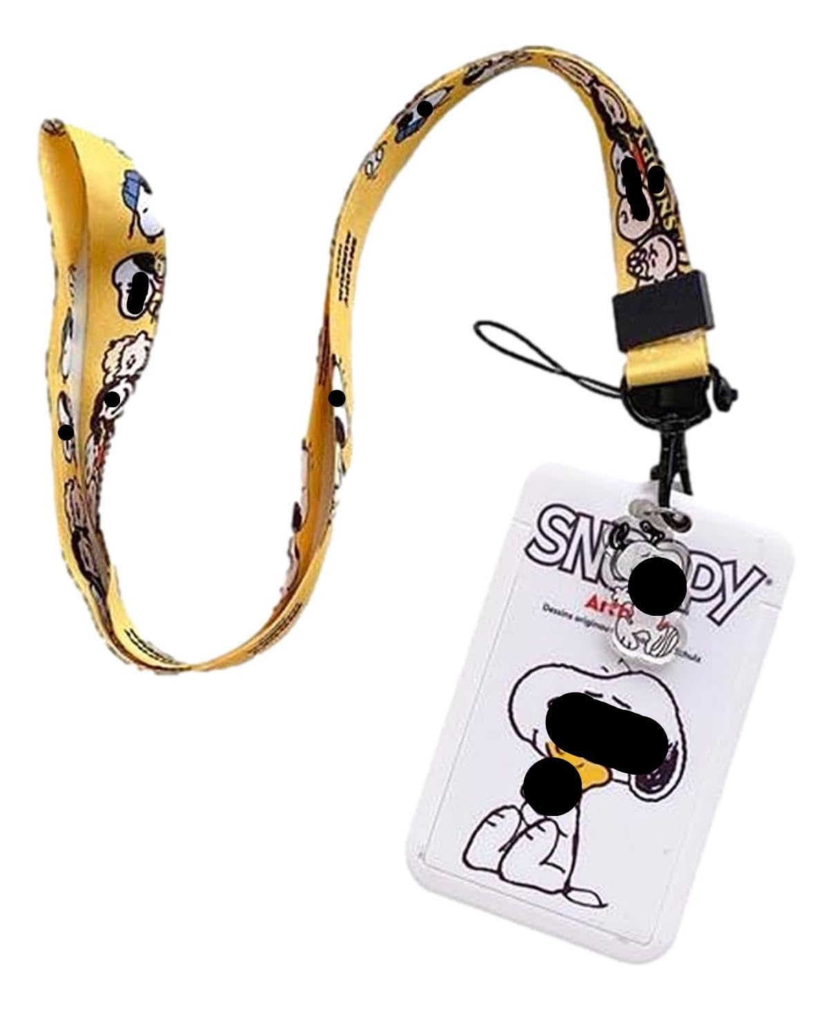 Snoopys Ausweishalter, Cartoon-Hund, sitzend, Woodstock-Figuren, Schlüsselband