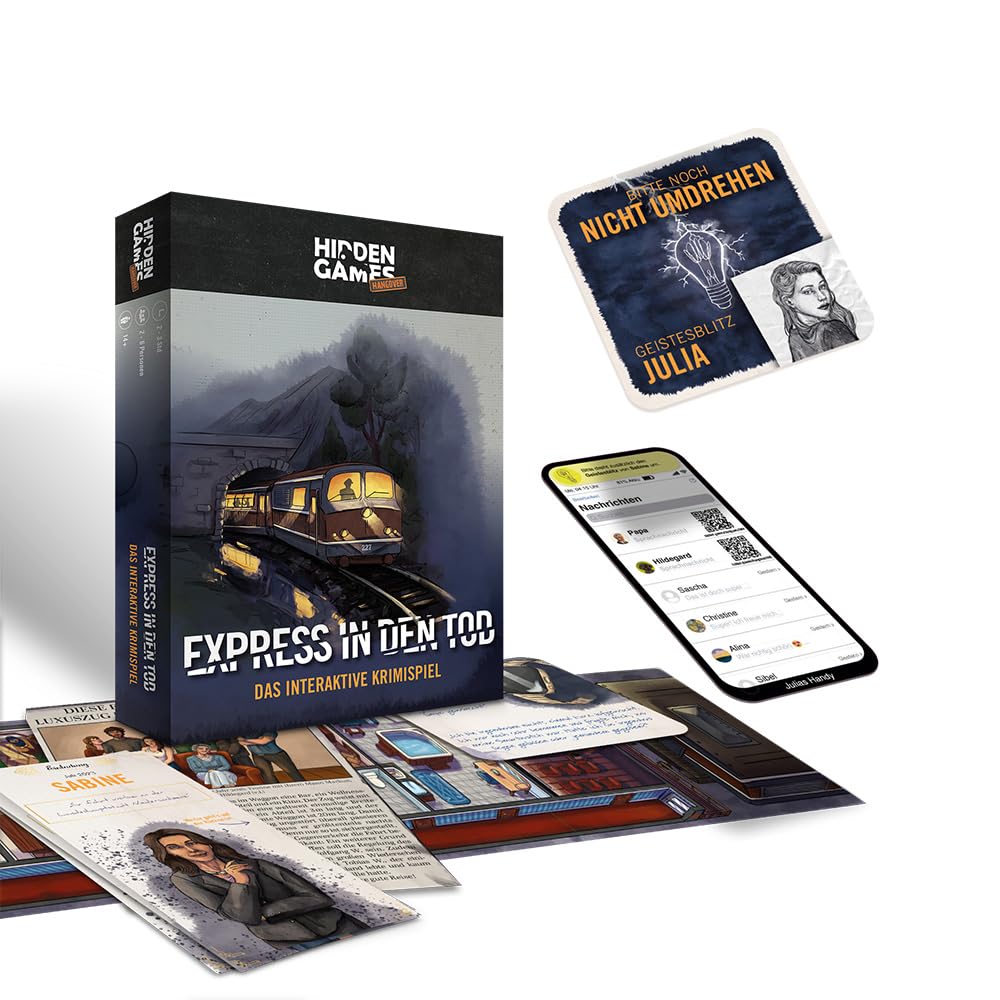 Hidden Games Hangover - Express in den Tod - Interactive Crime Experience - German - Realistic Detective Game, Escape Room Game, 14+
