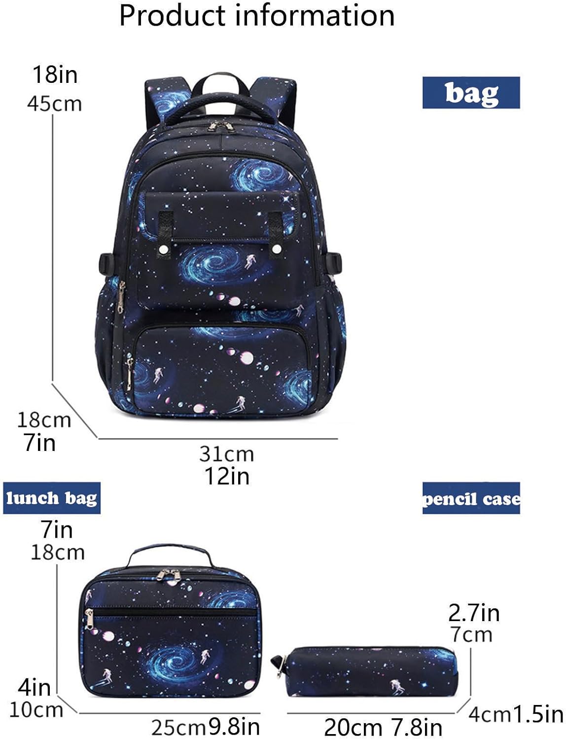 ランドセル 男の子 防水性と耐摩耗性 メンズ リュック 大容量 ， 大容量3個セット リュック メンズ ， 学校に適した,Black