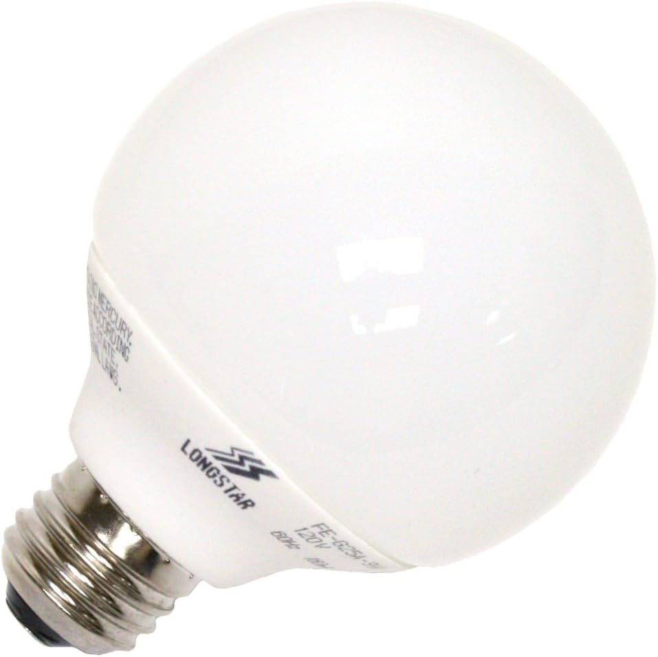 LongStar 00078 - FE-G25A-9W/50K Globe Screw Base Compact Fluorescent Light Bulb