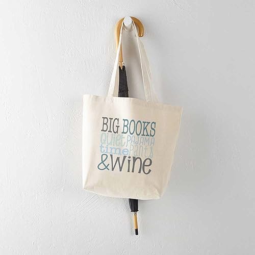 Miniatura 5 de CafePress Big Books, Pajamas,Quiet, Wine Blue Tote Bag Natural Canvas Tote Bag, Cloth Shopping Bag