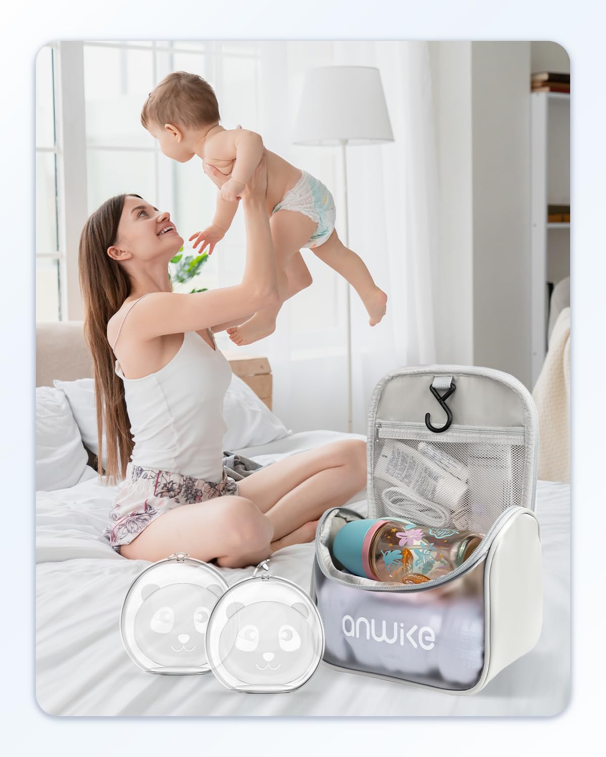 Breast Pump Bag, Pumping Bag for Hands Free Wearable Breast Pump, Breast Pump Carrying Case with Revolutionary Waterproof Mat for Wearable Pump and Accessories, Gray
