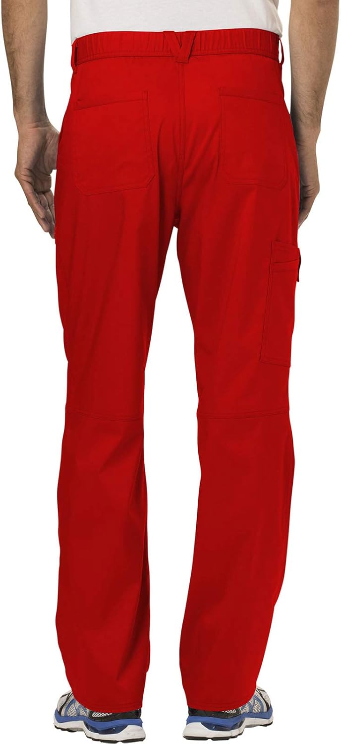 Cherokee Premium Scrub Set for Men Modern Fit V-Neck Top WW690 with Tapered Leg Button Closure & Inside Drawstring Pant WW140