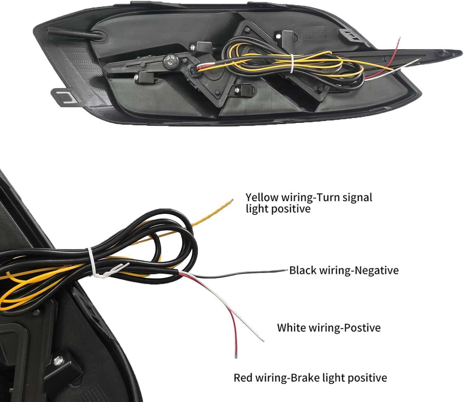 LED Rear Bumper Light For 2016 2017 2018 2019 2020 2021 Honda Civic LX EX Touring Sedan Tail Bumper Break & Fog Lights With Dynamic Sequential Turn Signal(Black Lens)