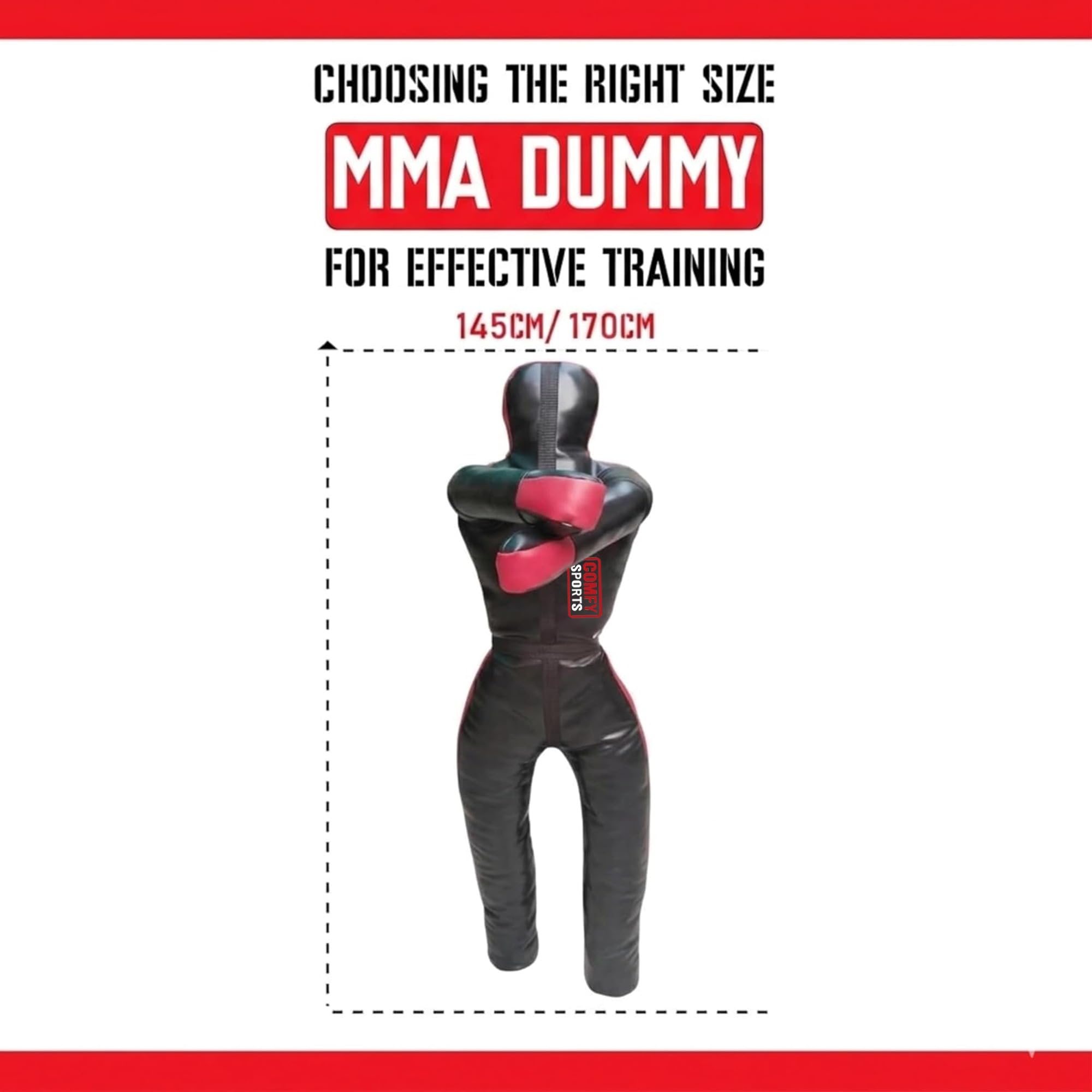 Adult Grip Dummy BJJ Judo Wrestling Standing Position Brazilian Jiu Jitsu MMA Sparring Self Defense Training Unfilled 145cm 170cm Black