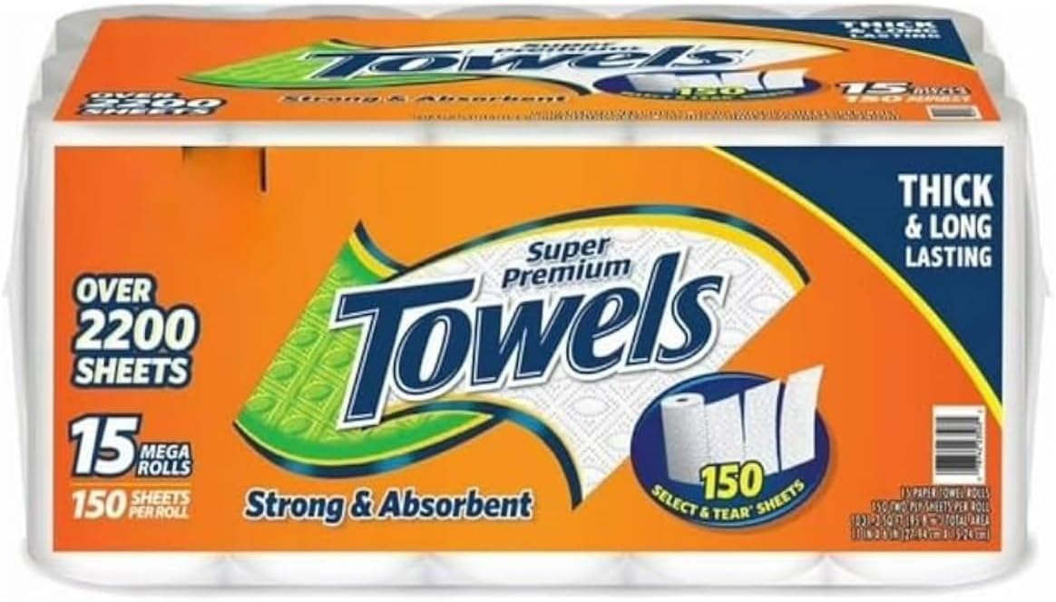 Member's Mark Super Premium Paper Towels (15 rolls, 150 sheets/roll) (2 Pack)