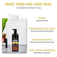 Vista 5 de Mousse de fusión de tinte de encaje para pelucas, tupés y postizos, juego de herramientas de acabado natural y pegamento (marrón oscuro)