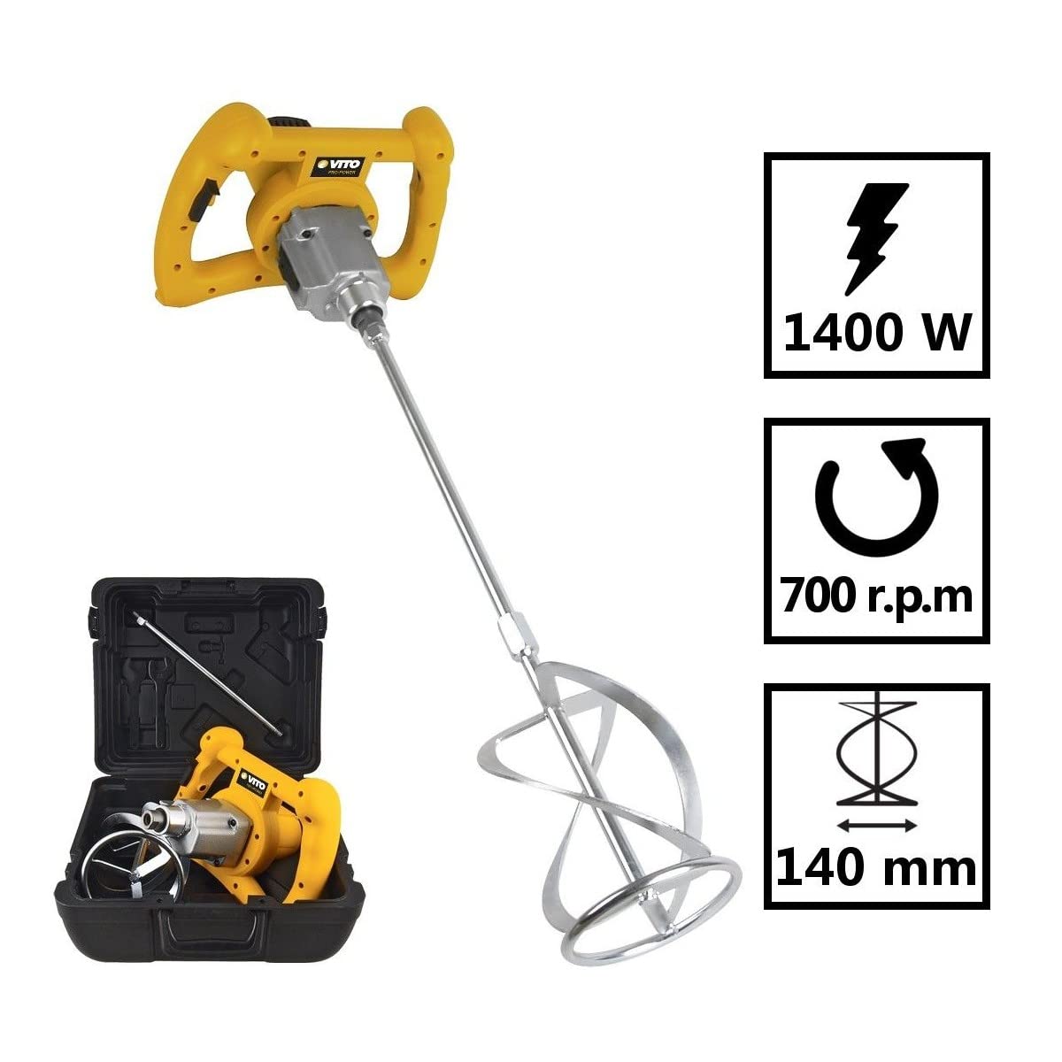 MEZCLADOR DE CEMENTO COLA 1400 W