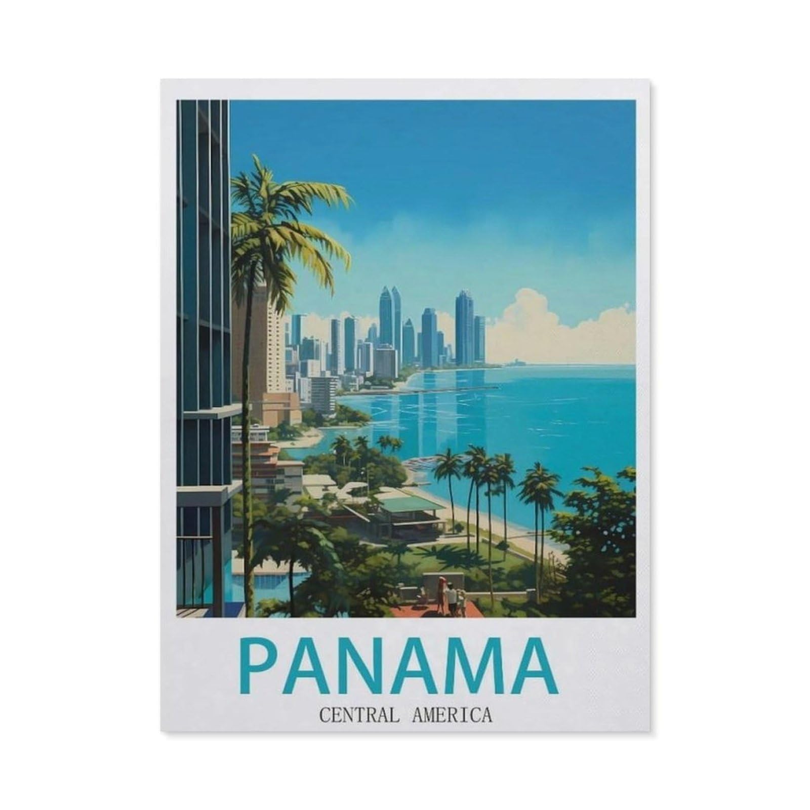 Vintage Metal Tin Sign，Panama Central America，Funny Bathroom Decor, Restroom Decoration, Funny Bathroom Wall Art Tin plaque(15x30cm）6x12 inch-EC87