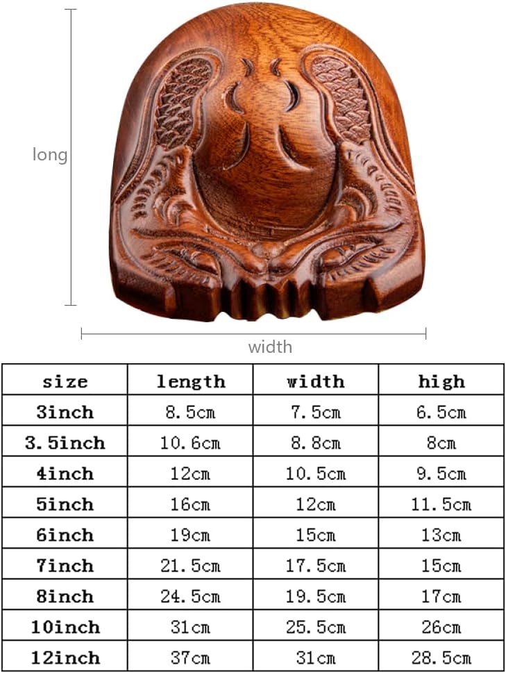 Wooden Fish,Wooden Drum Temple Block Zen Drum with Mat 3.5inch,8inch(6inch)
