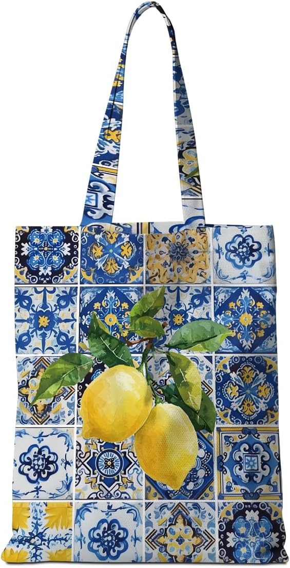 Lemon Tote Bag Italy Travel Lemon Lovers Gifts Shopping Bags