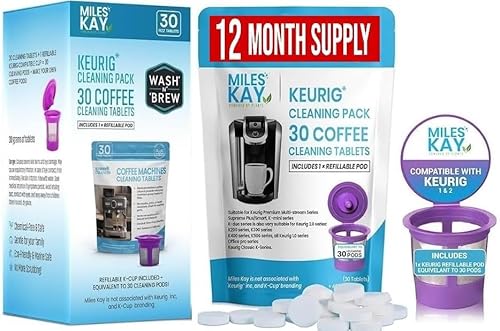 30-Pack Keurig Compatible Cleaning tablets + Reuseable compatible K Cup | Best Value Pack on Amazon