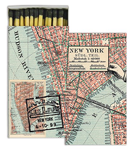 HomArt Large Decorative Map New York Matches- - Map New York