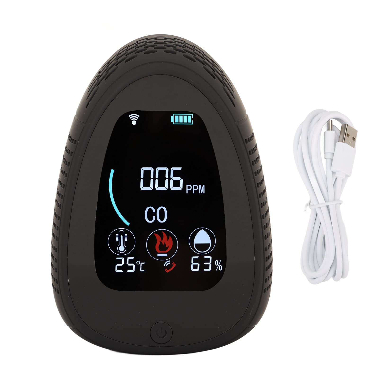Detector de Calidad del Aire Interior 5 en 1 con Pantalla LCD Grande y