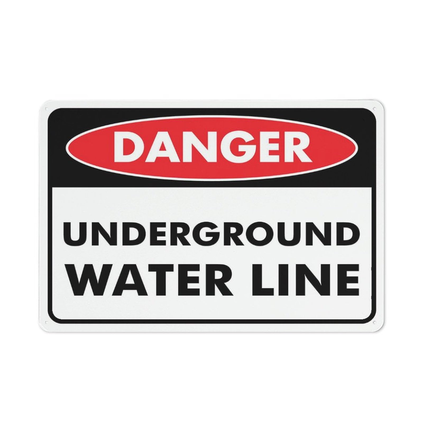 peiyeety Danger Underground Water Line Sign Signs Outdoor 12x16 Inches