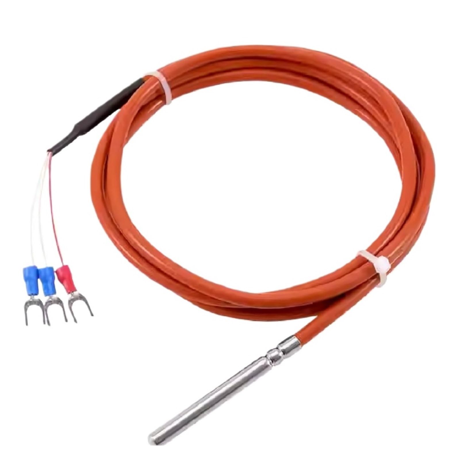 PT100 PT1000 RTD Sensor de temperatura Sonda de temperatura impermeable Cable de silicona 3 cables 4 opciones | Pt100-10M-5-50mm -F