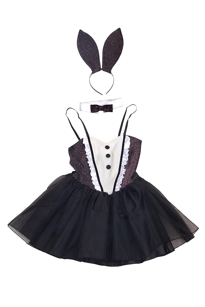 ブラックグリッターバニーマスク。 US サイズ: One Size ブラックグリッターバニーマスク。 US サイズ: One Size Amazon