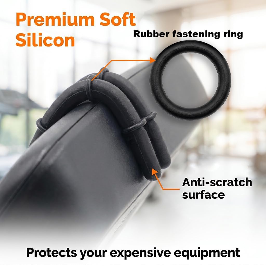 Treadmill Phone Holder with Anti-Slip Rubber Rings, Durable Silicone Cell Phone Holder for Treadmill, Universal Mount for Gym & Stationary Bike, Fits 4.7"-7.2" Phones - 1PC White
