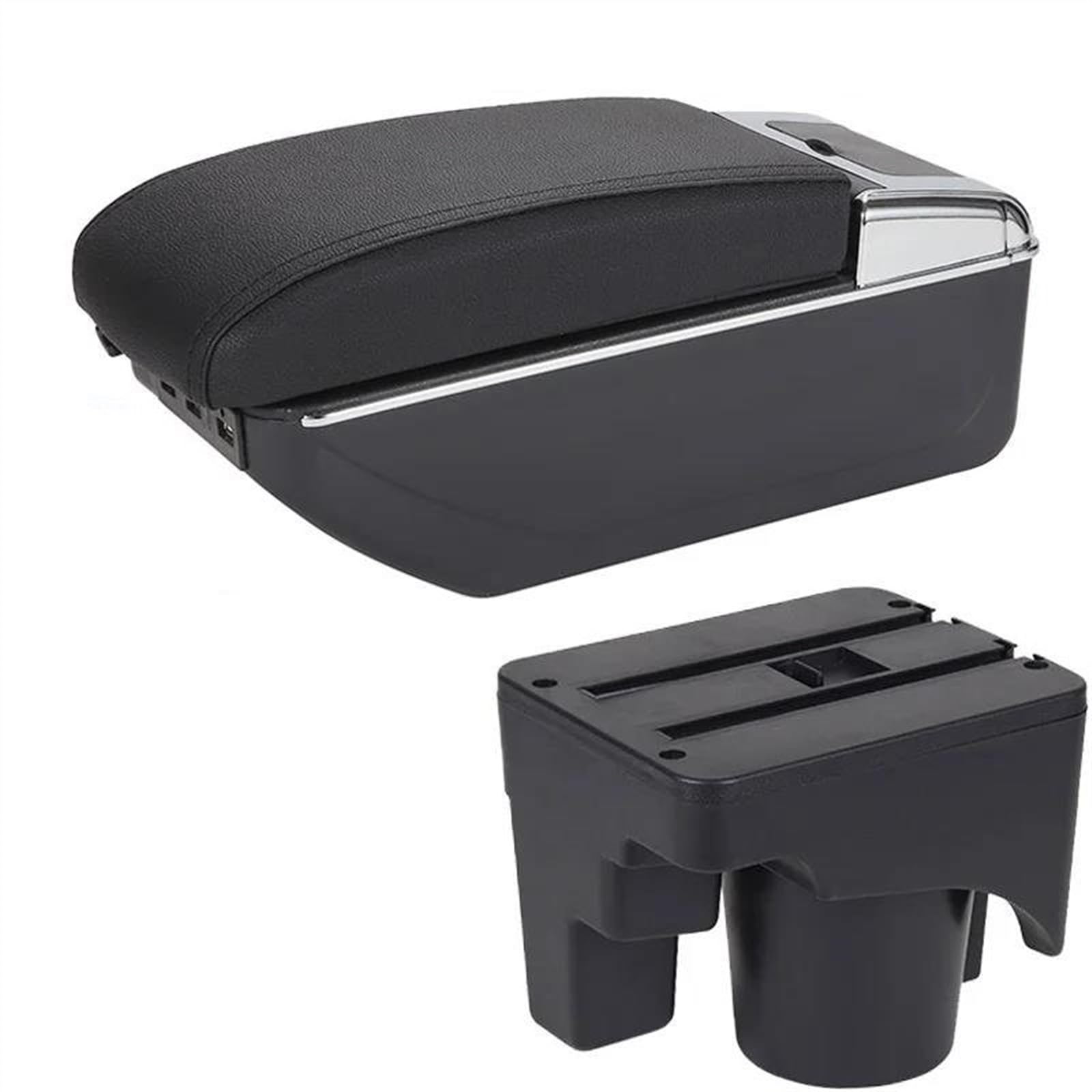 NOHEEU Car Armrest Box Storage For Scirocco For Sagitar For Golf 6 5 Mk6 MK5 For Jetta(A2 Black line 7USB)