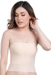 PLUMBURY Women Lightly Padded Seamless Built in Bra Short Slip Camisole, Size S-3XL Price In India