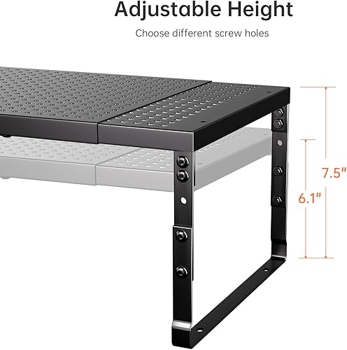 Miniatura 4 de Organizador de cocina apilable ajustable y expandible, estantes de almacenamiento de despensa, para armarios, estantes, cocinas, encimeras, baños,