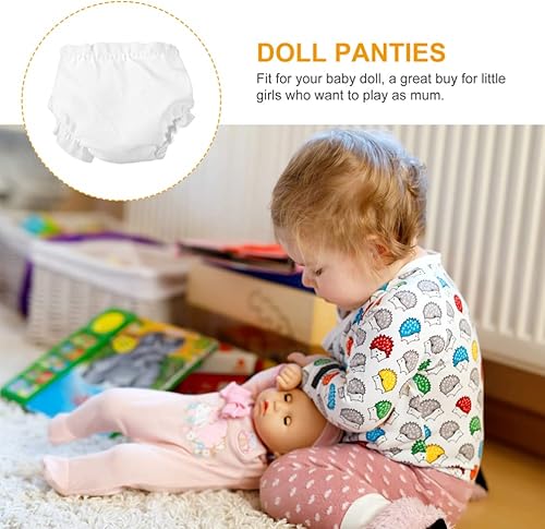 Miniatura 4 de VALICLUD Muñecas para niños, pañales para muñecas, ropa interior para muñecas: 20 unidades de pañales para muñecas, conjunto de ropa interior de 10