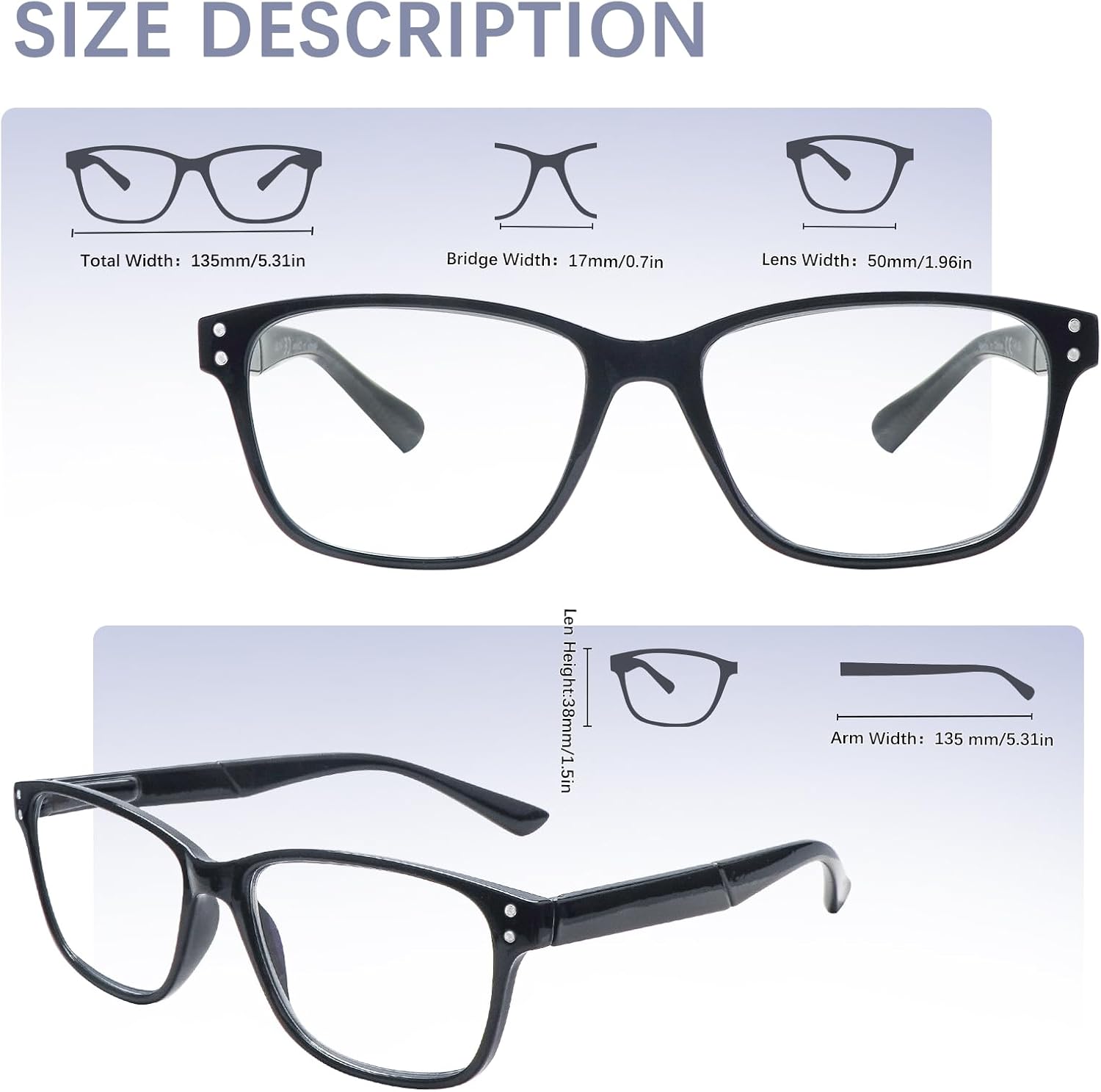 Progressive Multifocus Reading Glasses for Women Blue Light Blocking Computer Readers with Spring Hinge - Image 2
