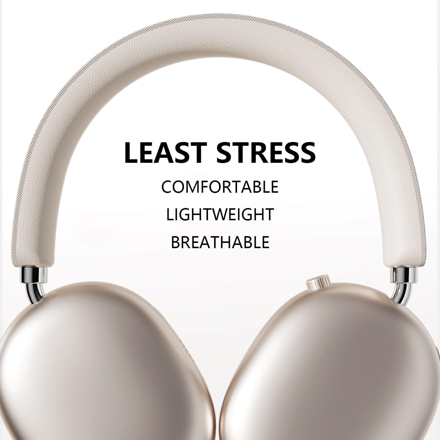 New Over-Ear Wireless Headphones with Microphone, HiFi Clear Call, USB-C Charging, Comfortable Fit with Head. Compatible with Mobile Phones, Computers, MP3. Bluetooth Headphones (Gold) - Image 3