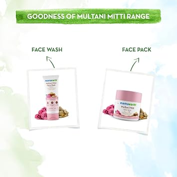 MAMAEARTH Multani Mitti Face Wash 3.38 Fl Oz (100ml) | with Multani Mitti & Bulgarian Rose