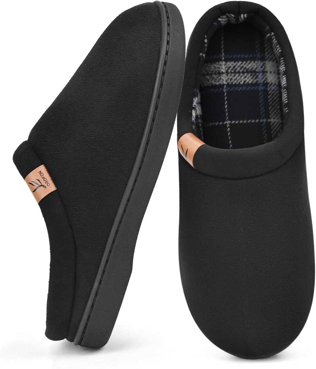 Pantuflas de espuma viscoelástica para hombre, cómodas zapatillas de casa sin cordones para hombre, para interior y exterior, antideslizantes, cálidas, para invierno, para dormitorio, tamaño