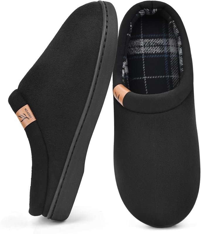 Pantuflas de espuma viscoelástica para hombre, cómodas zapatillas de casa sin cordones para hombre, para interior y exterior, antideslizantes, cálidas, para invierno, para dormitorio, tamaño