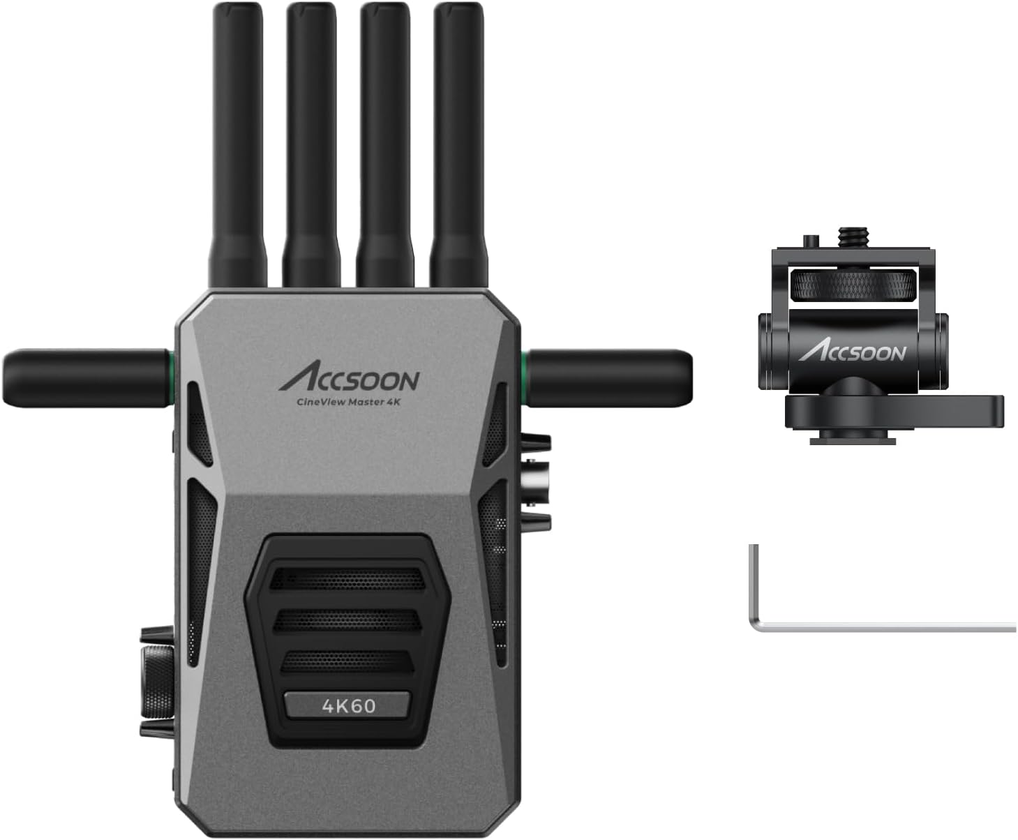 Accsoon CineView Master 4K Wireless Video Receiver, 2.4+5+6GHz Tri-Band 8202ft Range 25 ms Latency, 4K60/1080p60 HDMI SDI Wireless Video Transmission System for Livestreaming/Monitoring (1 RX)