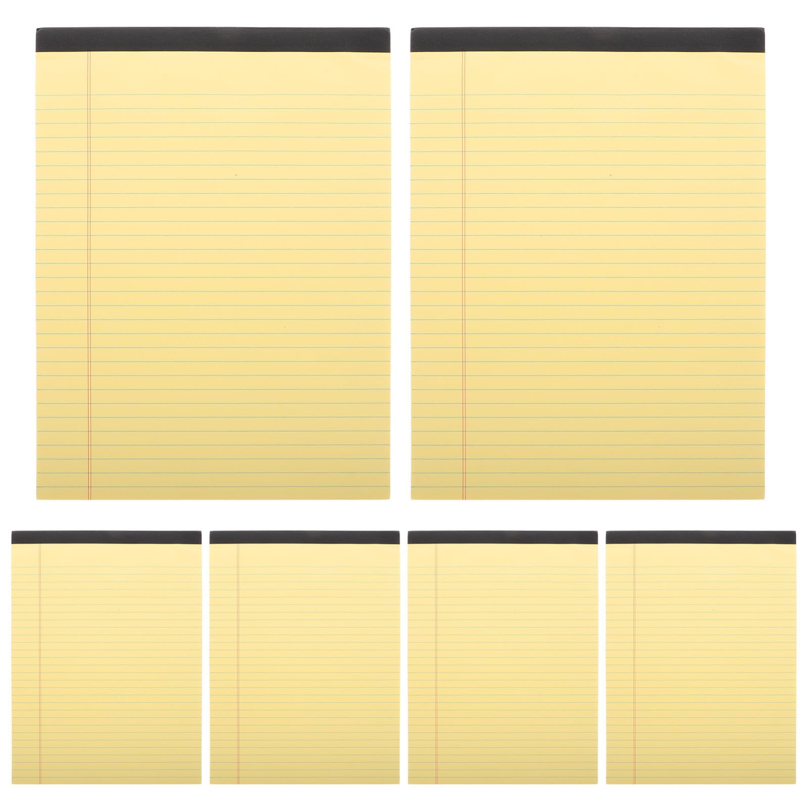 GALPADA Blocco Note Legale A4 6 Pezzi con Pagine a Righe e Layout a Sezioni, Carta di Polpa di Legno Gialla per Scolastico e Ufficio
