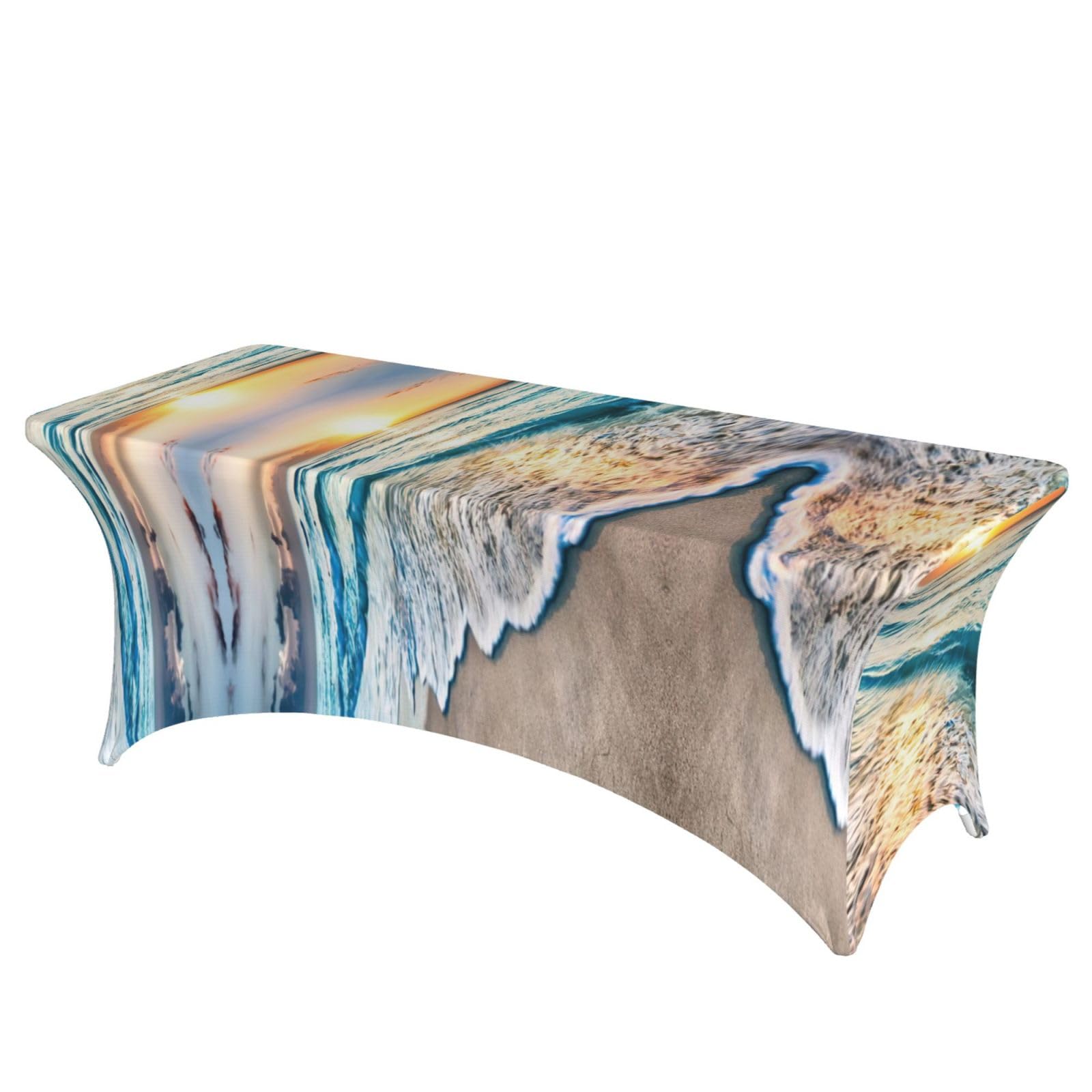 Nappe de fete coucher de soleil pour table de mariage rectangulaire 1.8m
