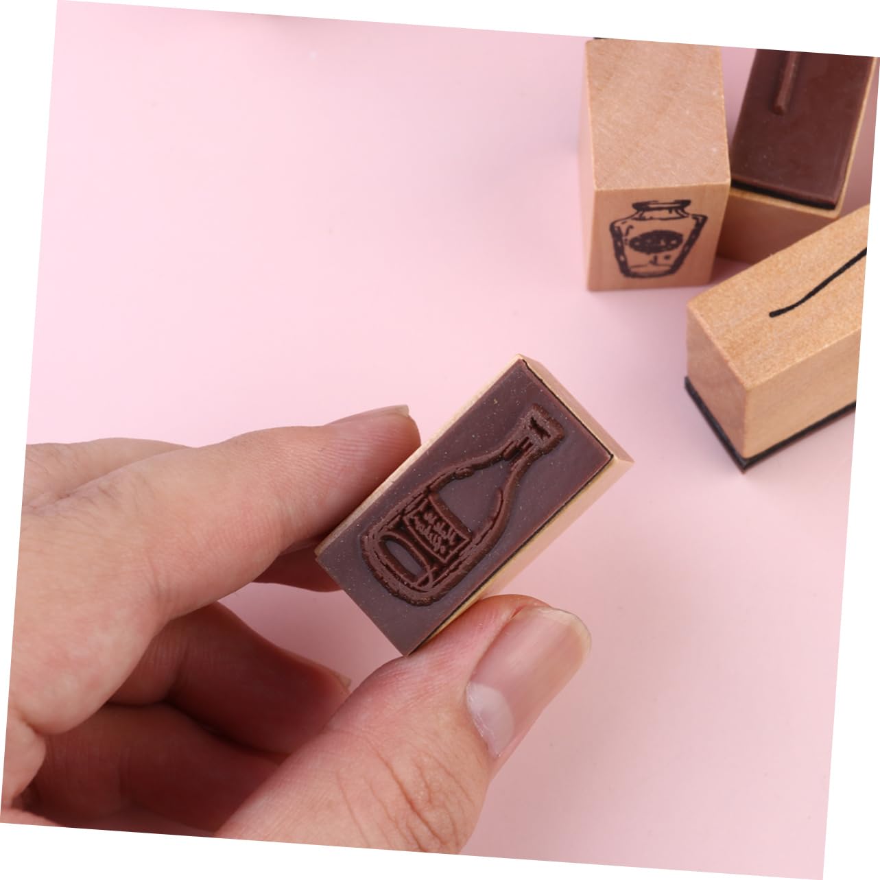COHEALI 3pezzi Timbrini Retro Legno Per Scrapbooking e Decorazione Strumenti Creativi Per Diario e Artigianato Con Fiori e Piante