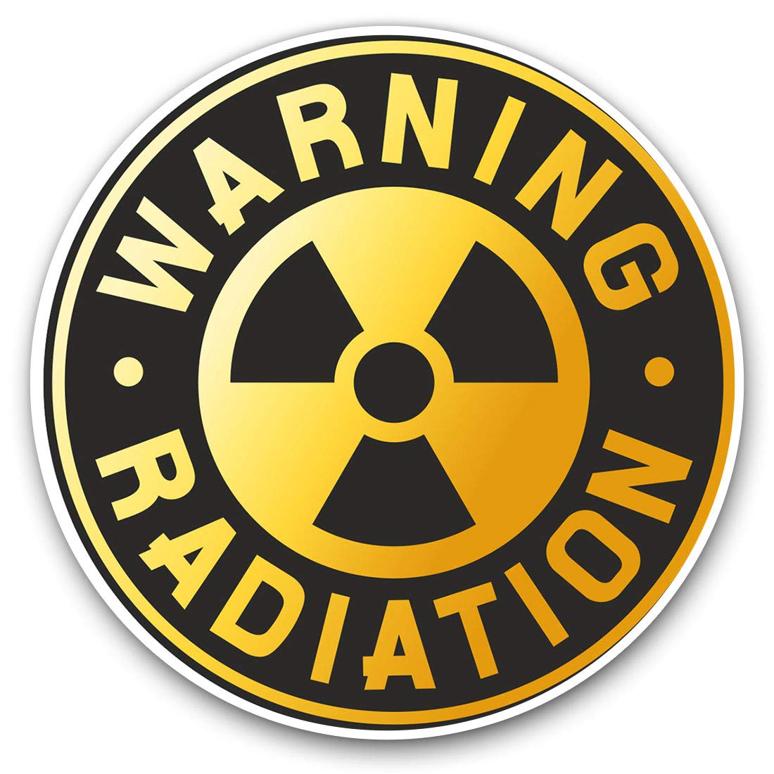Vinyl Stickers (Set of 2) 10cm - Warning Radiation Sign Nuclear Decals for Laptops,Tablets,Luggage,Scrap Booking,Fridges, 7151