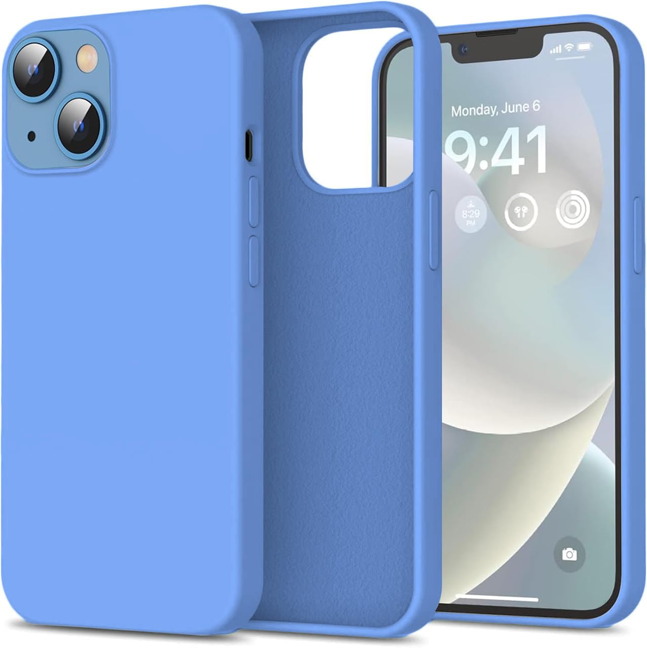 LOXXO® Compatible with iPhone 14 Case, Liquid Silicone Case, Full Body Protective Cover, Shockproof, Slim Phone Case, Anti-Scratch Soft Microfiber Lining, 6.1 inch