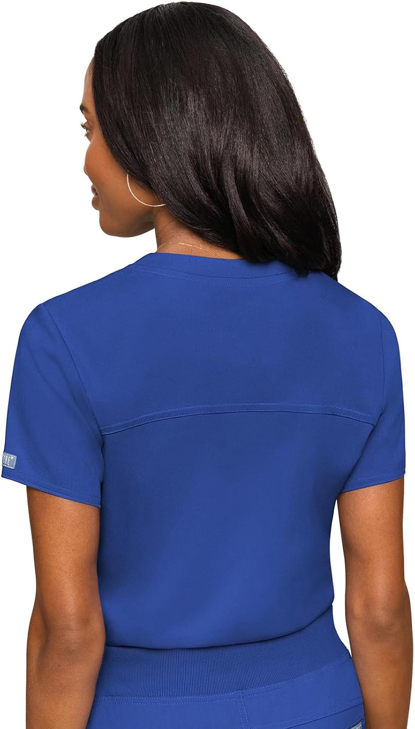 Med Couture Women's Scrub Set with V- Neck Scrub Top MC7448 and 2-Way Stretch Pants MC7710