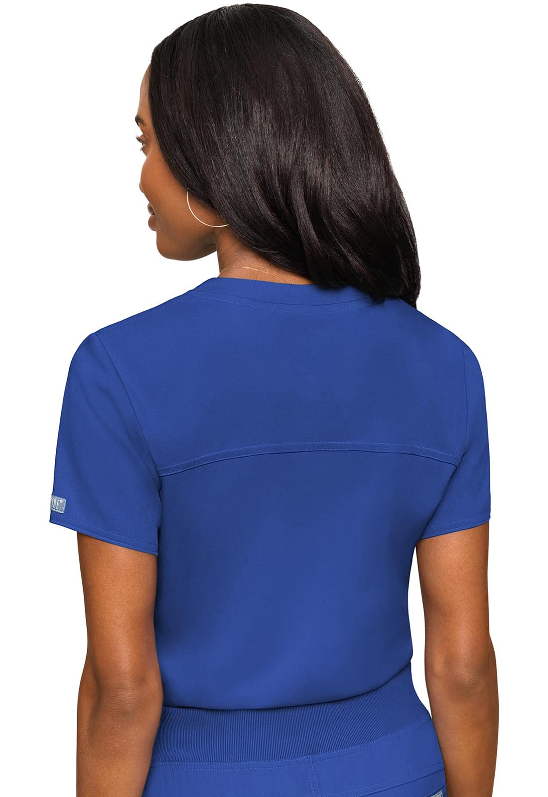 Med Couture Conjunto de uniforme médico para mujer con cuello en V MC7448 y pantalones elásticos en 2 direcciones 7710, Royal- 2XL Top/XL pantalón