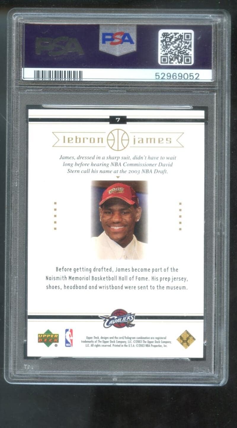 2003-04 Upper Deck Box Set #7 Lebron James ROOKIE RC PSA 9 Graded Basketball Card NBA 03-04 2003-2004 MINT