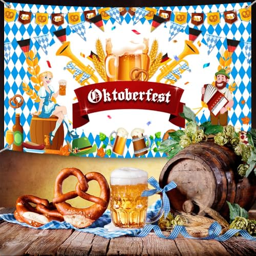 AIBIIN Oktoberfest Backdrop Banner Decorations German 6x3.6ft - image 5