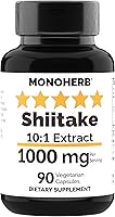 Vista 1 de MONOHERB Extracto de hongos Shiitake 1000 mg - 90 Cápsulas Vegetarianas