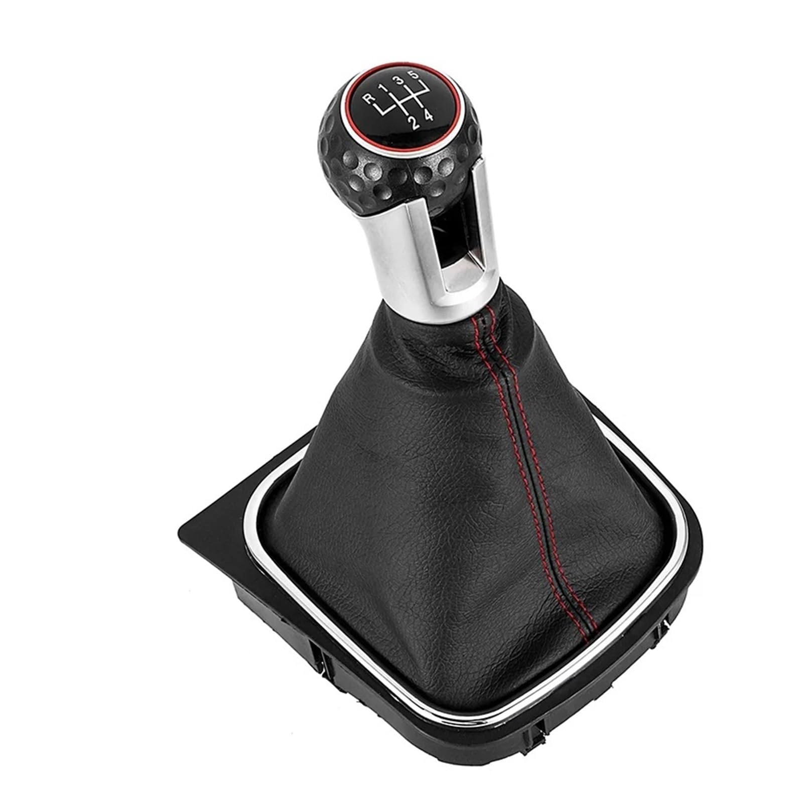 Jeocoai Car Gear knob Gear Shift Knob for VW for Golf Car Stick Lever Shifter Handball with Gaiter Boot Cover(5 Speed)