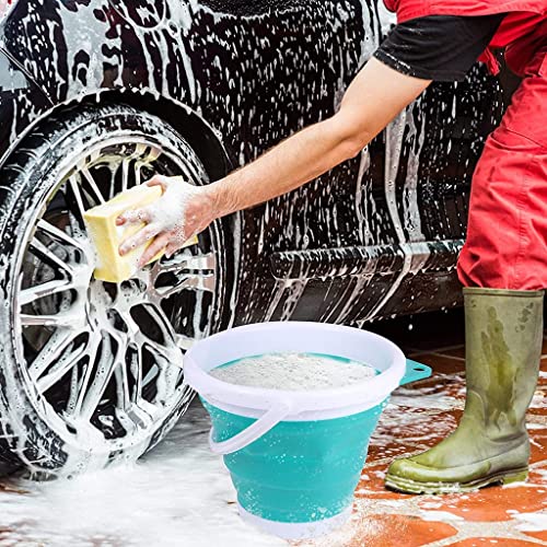 Secchio pieghevole in plastica portatile con manico per pulizia, pesca, campeggio, giardinaggio, capacità 10 l