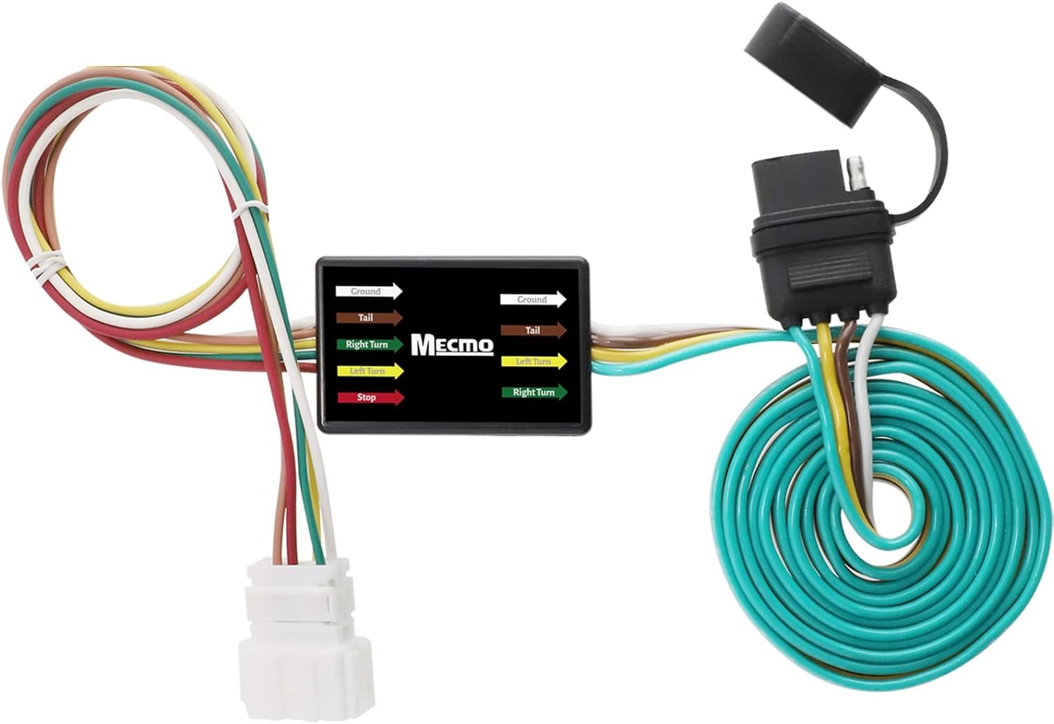 MECMO 4-Pin Trailer Wiring Harness for 2007-2011 Honda CR-V - Plug & Play T-Connector, Custom 4-Way Flat Tow Hitch Wire