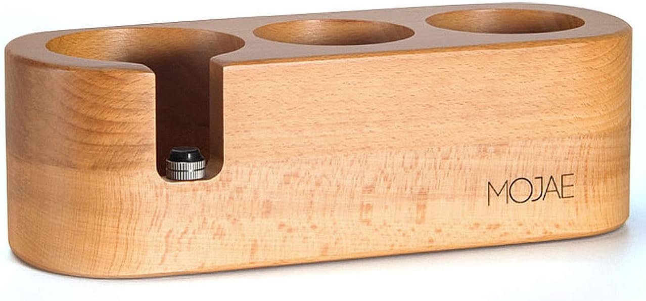 Wood Coffee Tamper Holder Wooden Espresso Tamper Stand Tamper Station Wooden Base, Espresso Tamping station, Food Safe Wooden Coffee Portafilter Holder For 51mm - 58mm Portafilters,distributor,tamper