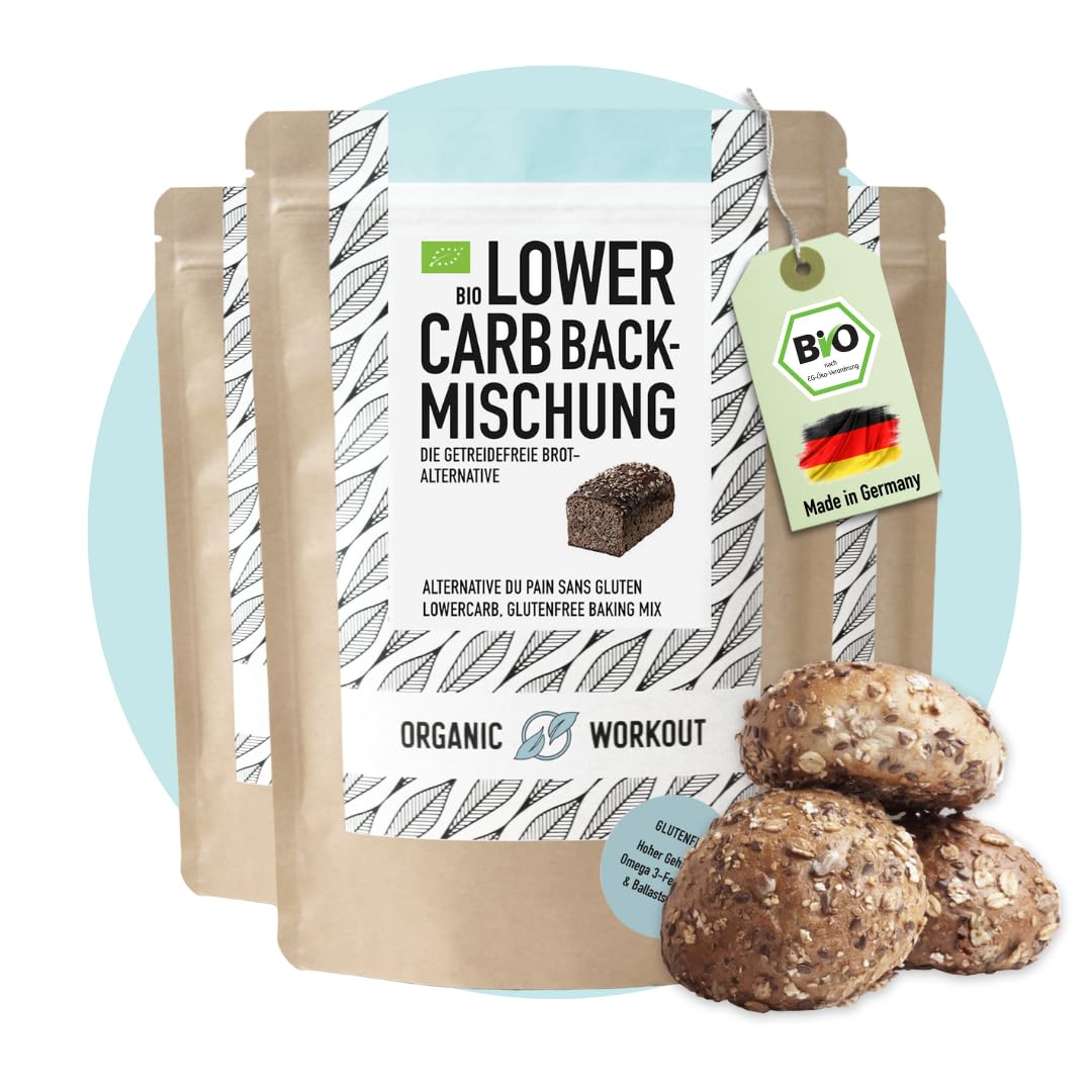 Low-Carb Bread Mix 350g, 3 Pack – 100% Organic, Gluten-Free, Vegan, High in Protein, No Added Sugar or Preservatives, Suitable for Keto and Weight loss diets, German Bread … (3 Pack)